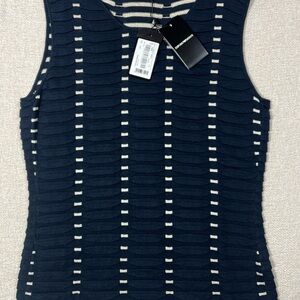 EMPORIO ARMANI Silk Cashmere Blend Top Lightweight stretch sleeveless sz 46 NEW